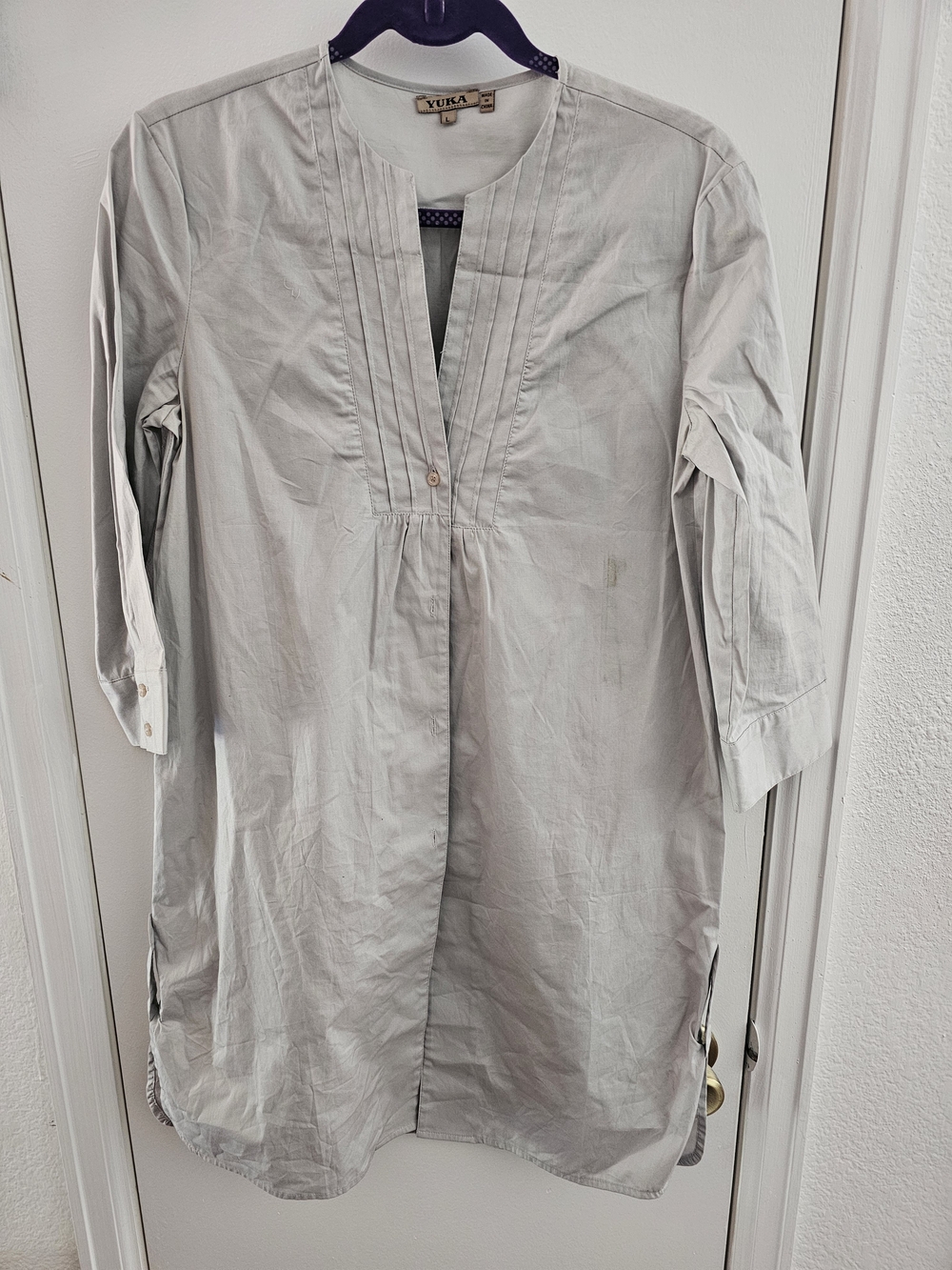 Yuka Light Gray Tunic Top
